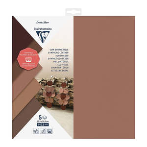 Clairefontaine Cutting Paper, Synthetic Leather, 30.5x30.5cm, Pack of 5