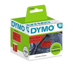 Dymo: Dymo LW Labels 54mm x 101mm, Black on Red