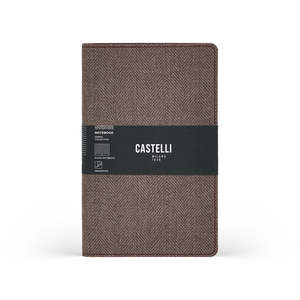 Castelli Harris Ruled Notebook, Coffee Brown, 130mm x 210mm