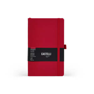 Castelli All Colour Ruled Notebook, Red, 130mm x 210mm