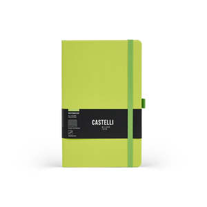 Castelli All Colour Ruled Notebook, Acid Green, 130mm x 210mm