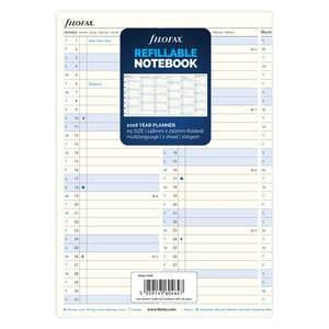 2026 Filofax A5 Refill Notebook Year Planner, 148mm x 210mm