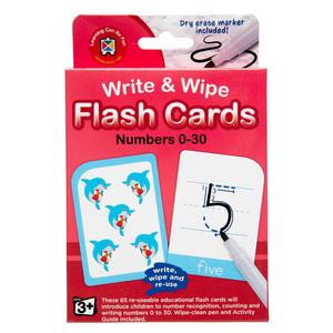 LCBF Write & Wipe Flashcards Numbers 0-30 With Marker