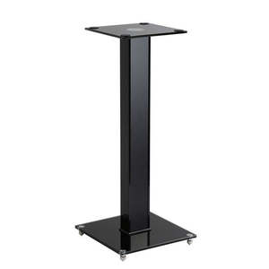 Brateck: BRATECK 23.6" Aluminium/Glass Floor Standing BookShelf Speaker Stands. Tempered Glass Base with Floor Spikes for Stability. Max weight 10Kgs. 250x250mm Glass Top Plate. 600mm High. Sold as a Pair.