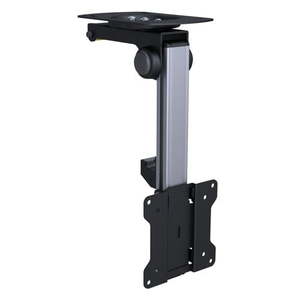 Brateck: BRATECK 13-27" Fold-up Retractable TV Ceiling Mount with Flexible Sliding Rails. Easy Fold Lock System. Tilt & Swivel. Max load 20Kgs. Supports VESA 75x75 & 100x100. Black Colour.