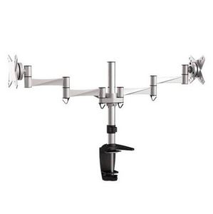 Brateck: BRATECK 13"-27" Dual Monitor Desk Mount. Max Load: 8kg per Arm. Extend,Tilt and Swivel. Max Arm Extension - 427mm. VESA 75x75 & 100x100. Colour Metalic Grey