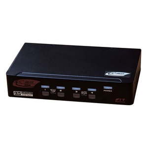 Networking: REXTRON 4 Port DVI/USB KVM Switch with Audio, Black Colour.