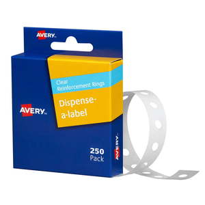 Avery: Avery Clear Ring Reinforcers, 250's pack