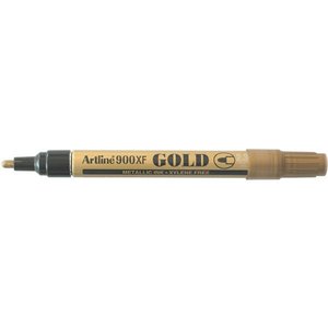 Artline 900XF Metallic Permanent Marker, 2.3mm Bullet Nib, Gold, Pack of 12