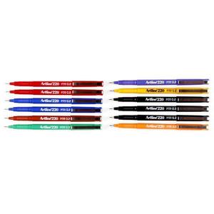 Artline 220 Fineliner Pen 0.2mm Assorted Colours x 12's Pack