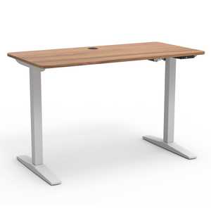 Mondo Lypta Height Adjustable Desk, 1200mm x 600mm, White Frame, Walnut Top