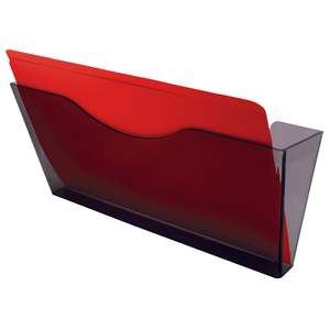 Esselte Wall Mount Document Pocket Brochure Holder, Landscape, Smoke