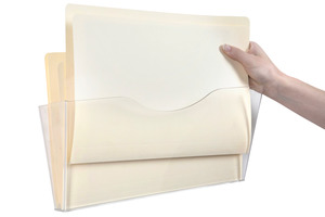 Esselte Wall Mount Document Pocket Brochure Holder, Landscape, Clear