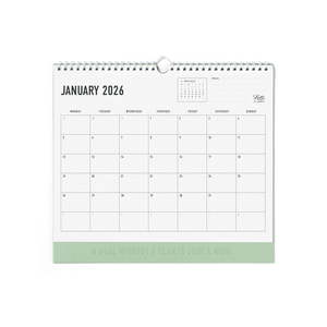 2026 Letts of London Conscious Wall Calendar, 300mm x 270mm, Sage