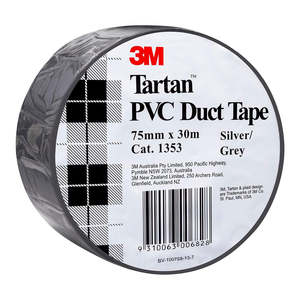 3m: 3M Tartan Duct Tape 1353 Silver Grey 75mm x 30m