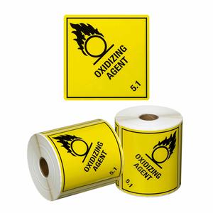 OXIDIZING AGENT 5.1 Printed Permanent Adhesive Label 99mm x 99mm x 500 Labels per roll