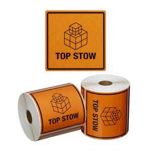 TOP STOW Printed Permanent Adhesive Label 99mm x 99mm x 500 Labels per roll