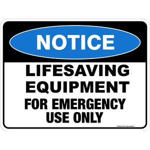 Lifesaving Equipment For Emergency Use Only - Discount Safety Signs New Zealand