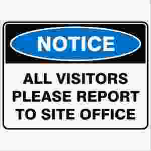 Products: All Visitors Please Report To Site Office - Discount Safety Signs New Zealand
