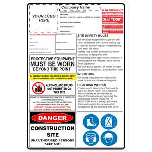 Construction Site Combination Sign (site Rules) - Discount Safety Signs New Zealand