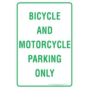 Products: Bicycle And Motorcycle Parking Only - Discount Safety Signs New Zealand