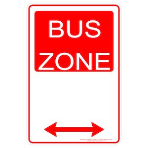 Bus Zone Span Arrow - Discount Safety Signs New Zealand