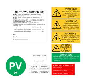 AS/NZS5033: 2021 Solar Label Kit - Discount Safety Signs New Zealand