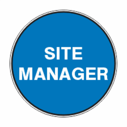 Products: Hard Hat Stickers Site Manager - Discount Safety Signs New Zealand