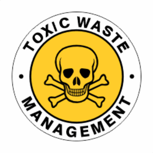 Hard Hat Stickers Toxic Waste Management Yellow - Discount Safety Signs New Zealand