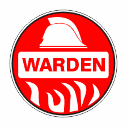 Products: Hard Hat Stickers Warden - Discount Safety Signs New Zealand