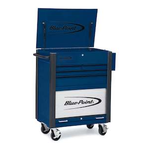 Tool Boxes: Blue Point 32" Four-Drawer with Locking Roll Door Bulk Storage Shop Cart