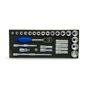 Socket Sets 1: Blue Point EVA series—28 Pieces 1/2" Metric Socket Set