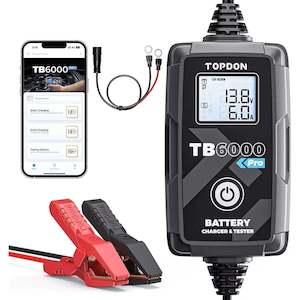 Battery Chargers: TOPDON TB6000Pro 6Amp 6V/12V, 2 in 1 Battery Charger & Battery Tester