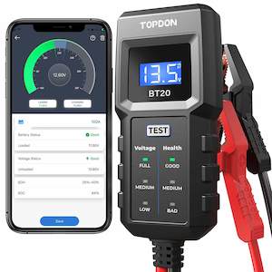 TOPDON BT20 12V Battery Tester, Cranking, Charging Test With App