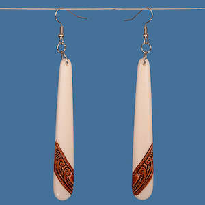 Bone Earrings: Enchanted Koru Stain Bone Drop Earrings