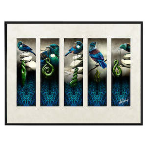 Framed Art Five Tui's