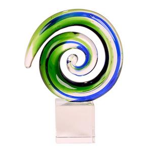 Mini Glass Ornaments: Glass Round Koru Ornament