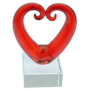 Glass Kissing Koru Heart Ornament