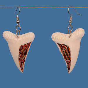 Faux shark tooth Bone Drop Earrings