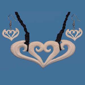 Bone Koru Necklace and Earring Set