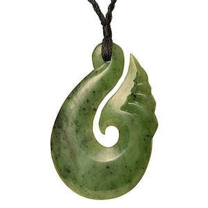 Large Greenstone Hook Pendant