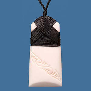 Bone Toki: Bone Engraved Toki Pendant - Small