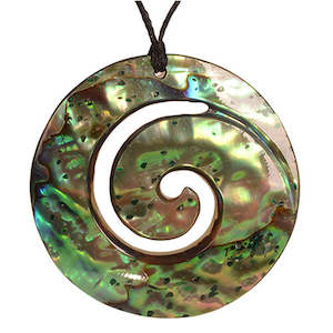 Paua closed Koru pendant