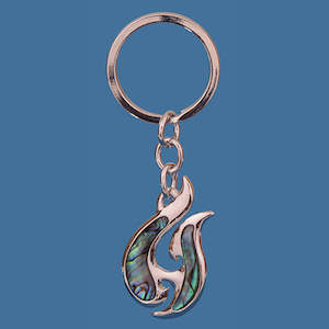 Paua Shell Items: Pāua Fish Hook Keyring