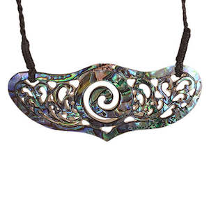 Detailed Paua carved necklace