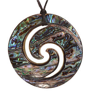 Paua Shell Items: Paua double Koru pendant