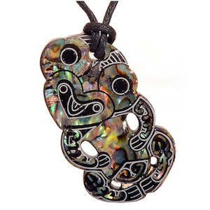 Pāua Fancy Tiki Pendant