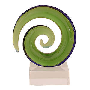 Glass Art: Glass Round Koru Ornament