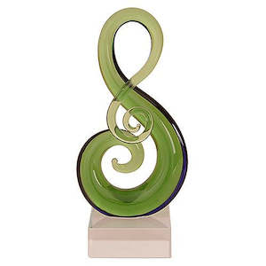 Glass Koru Music Note Ornament