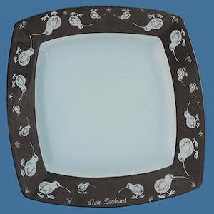 Platters: Glass Plate with Kiwi Edge Design